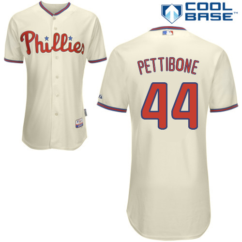 Jonathan Pettibone #44 MLB Jersey-Philadelphia Phillies Men's Authentic Alternate White Cool Base Home Baseball Jersey